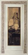 Fernand Khnopff White Black and Gold Germany oil painting artist